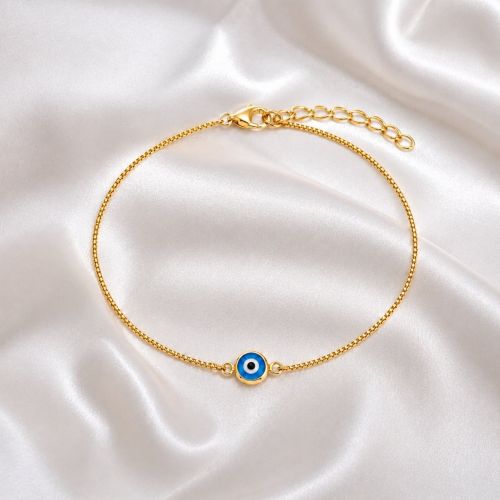 Pulseira  Olho Grego 0.7 cm Banhado a Ouro