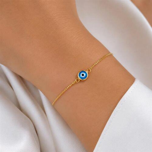 Pulseira  Olho Grego 0.7 cm Banhado a Ouro