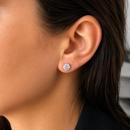 Brinco Ponto de Luz 0.7 cm Zirc�nia Cristal A�o Inox