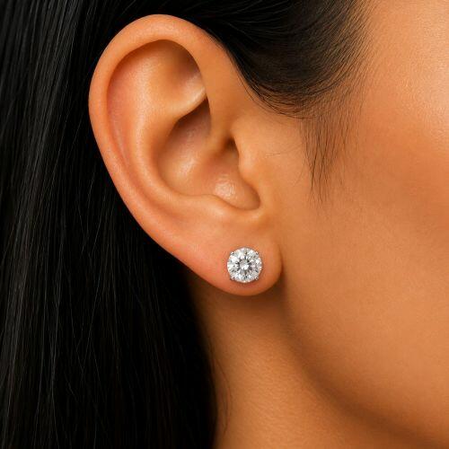 Brinco Ponto de Luz 0.7 cm Zirc�nia Cristal A�o Inox