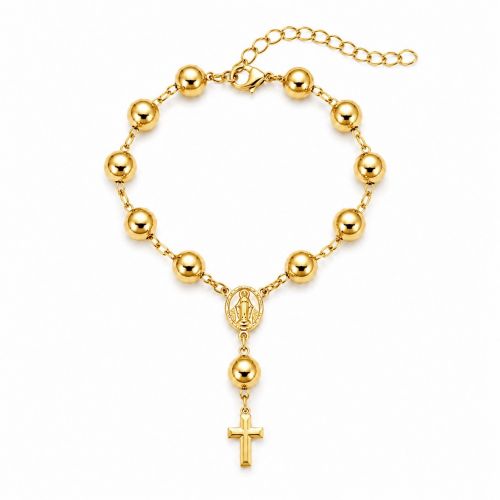 Pulseira Terço Nossa Senhora Milagrosa Banhado a Ouro
