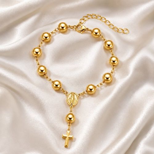 Pulseira Terço Nossa Senhora Milagrosa Banhado a Ouro