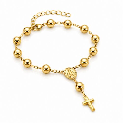 Pulseira Terço Nossa Senhora Milagrosa Banhado a Ouro