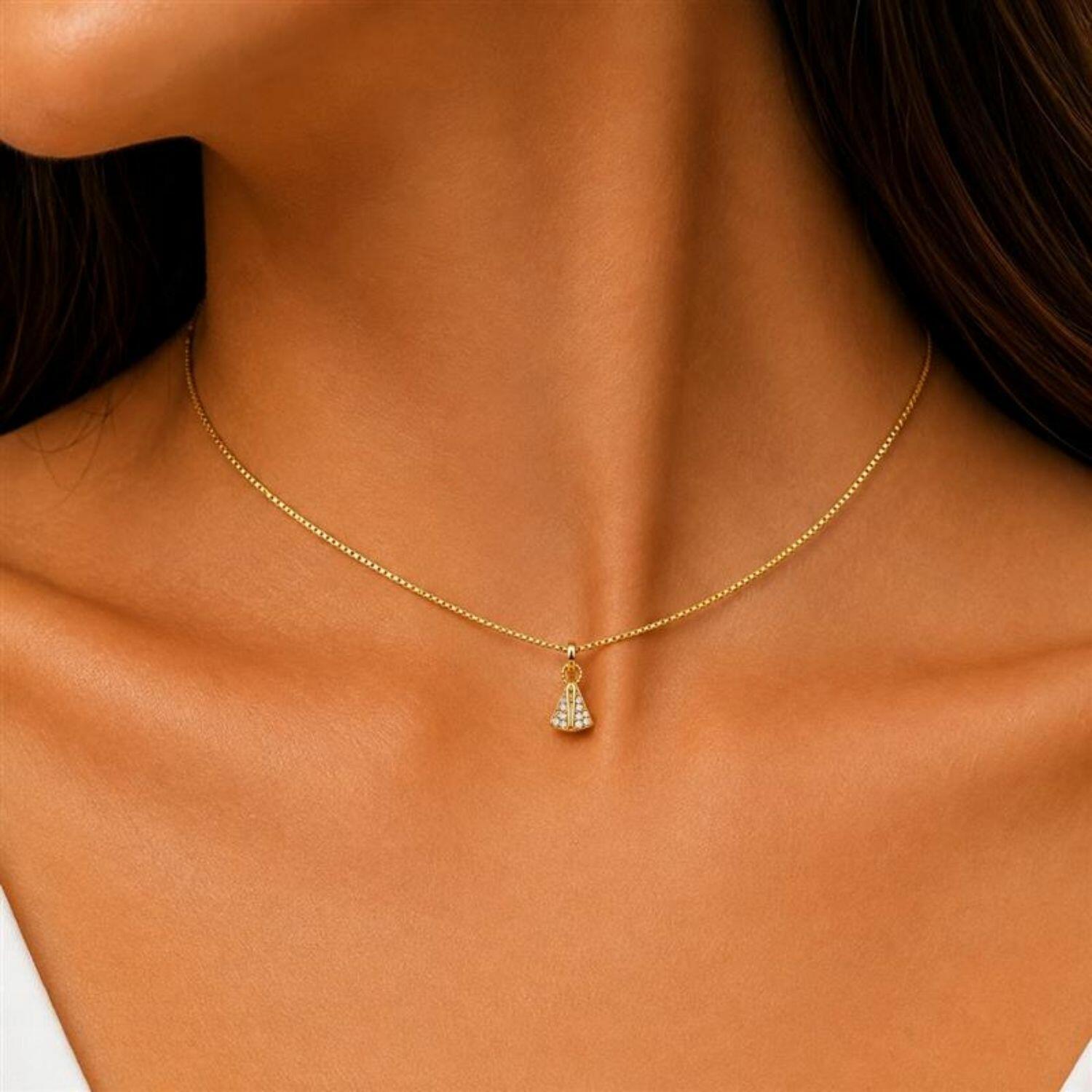Choker Mini Nossa Senhora Aparecida Zircônia Cristal Banhado a Ouro