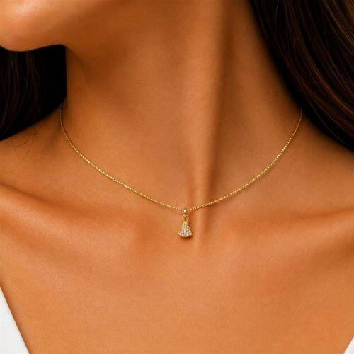 Choker Mini Nossa Senhora Aparecida Zirc�nia Cristal Banhado a Ouro