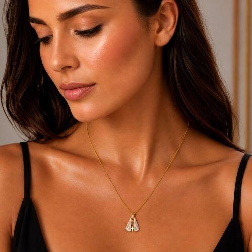 Colar Dupla Face Nossa Senhora Aparecida 2.5 cm Banhado a Ouro