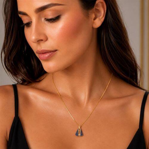 Colar Dupla Face Nossa Senhora Aparecida 2.5 cm Banhado a Ouro