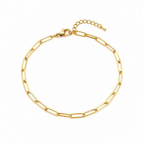 Pulseira Elo Retangulares Banhado a Ouro