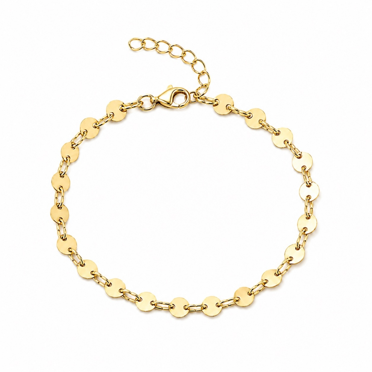 Pulseira Medalhas Lisa Banhado a Ouro