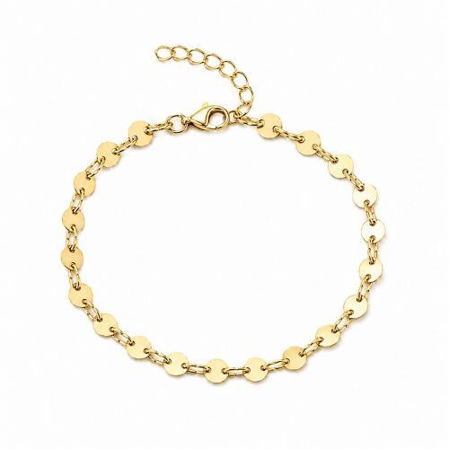 Pulseira Medalhas Lisa Banhado a Ouro