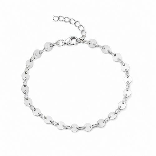 Pulseira Medalhas Lisas Banhado a Prata