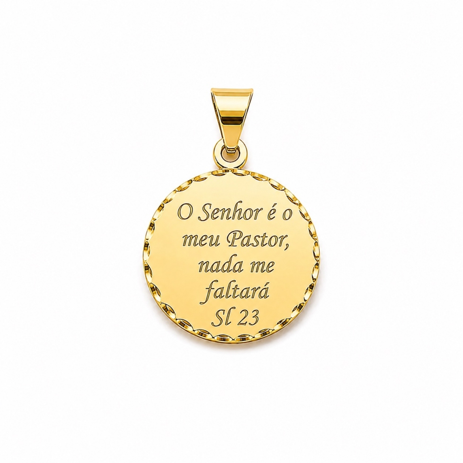 Pingente O Senhor é Meu Pastor e Nada me Faltará Banhado a Ouro