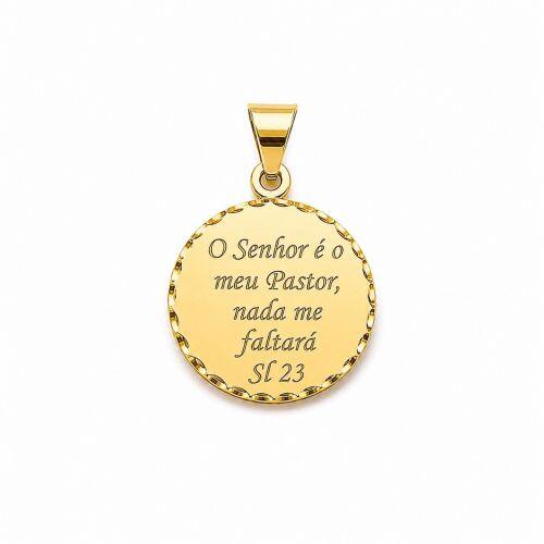 Pingente O Senhor � Meu Pastor e Nada me Faltar� Banhado a Ouro