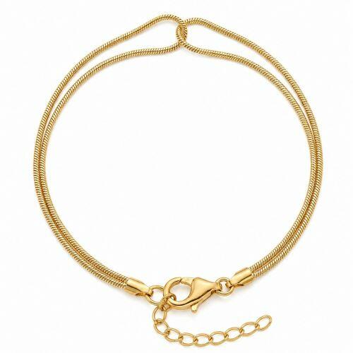 Pulseira 2 Fios Rabo de Rato Banhado a Ouro