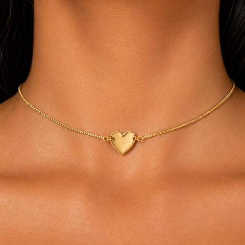 Choker Coração Banhado a Ouro