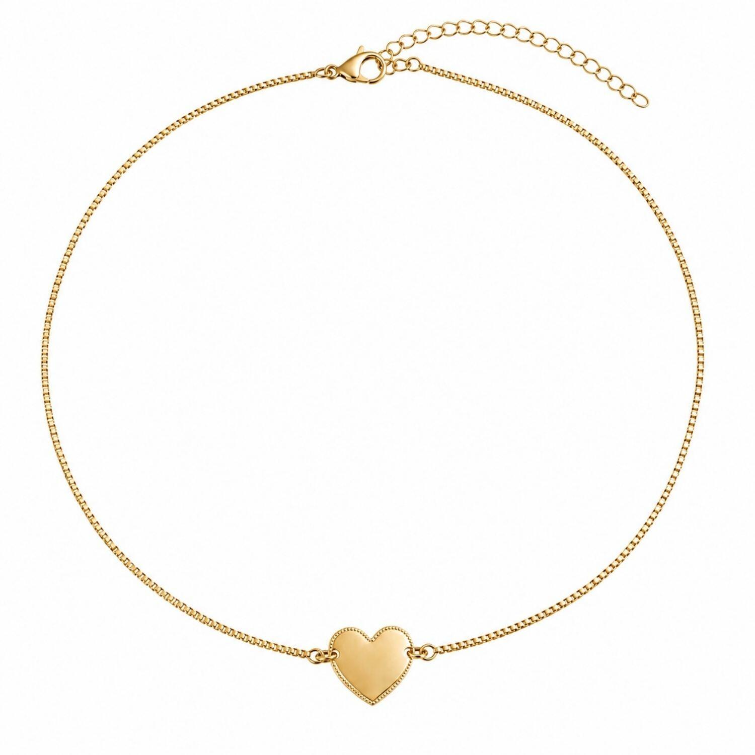 Choker Coração Banhado a Ouro