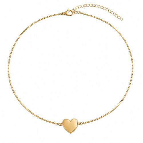 Choker Cora��o Banhado a Ouro