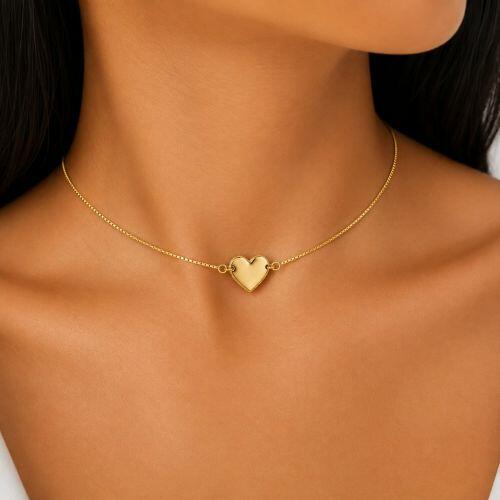 Choker Coração Banhado a Ouro