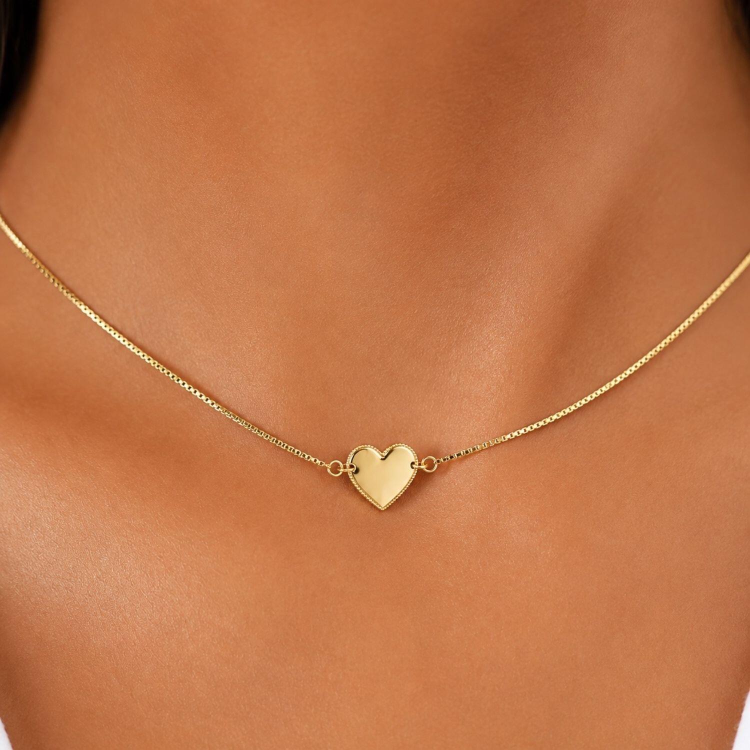 Choker Coração Banhado a Ouro