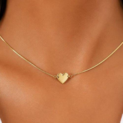 Choker Coração Banhado a Ouro