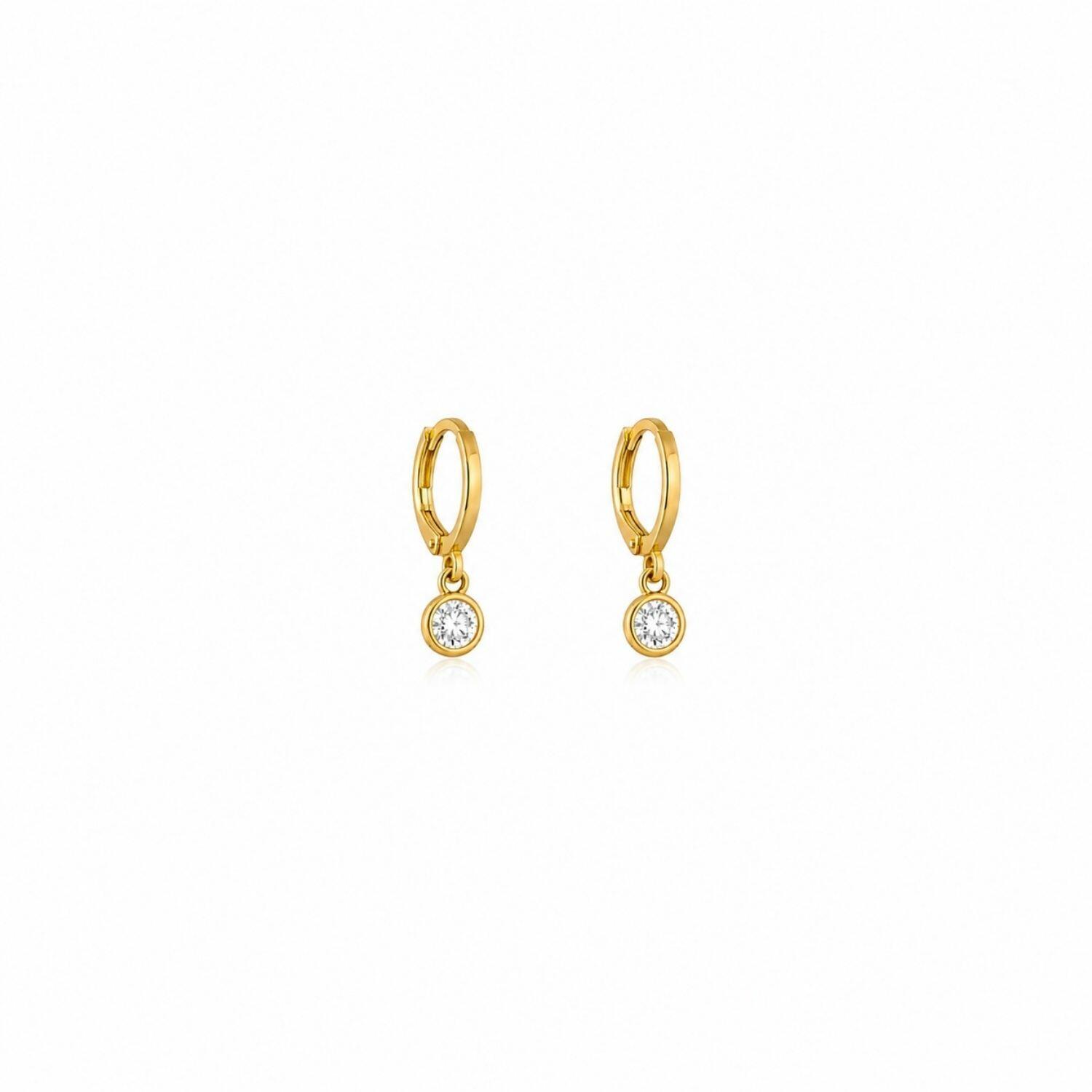 Brinco Infantil Argola Ponto de Luz Banhado a Ouro