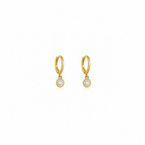 Brinco Infantil Argola Ponto de Luz Banhado a Ouro