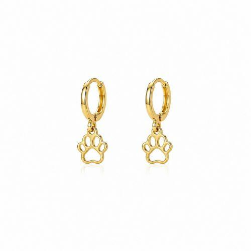 Brinco Infantil Argola com Patinha Banhado a Ouro
