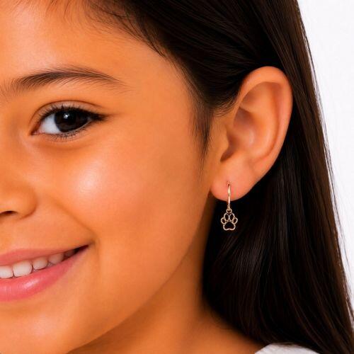 Brinco Infantil Argola com Patinha Banhado a Ouro