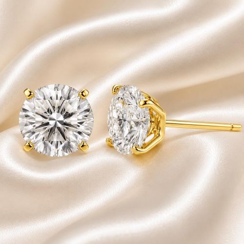 Brinco Ponto de Luz 1,0 cm de Diâmetro Banhado em Ouro 18k