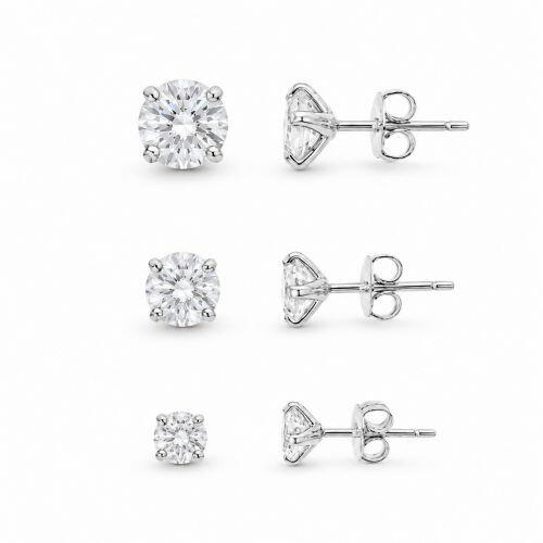 Brinco Trio Ponto de Luz Zirc�nia Cristal Banhado a Prata