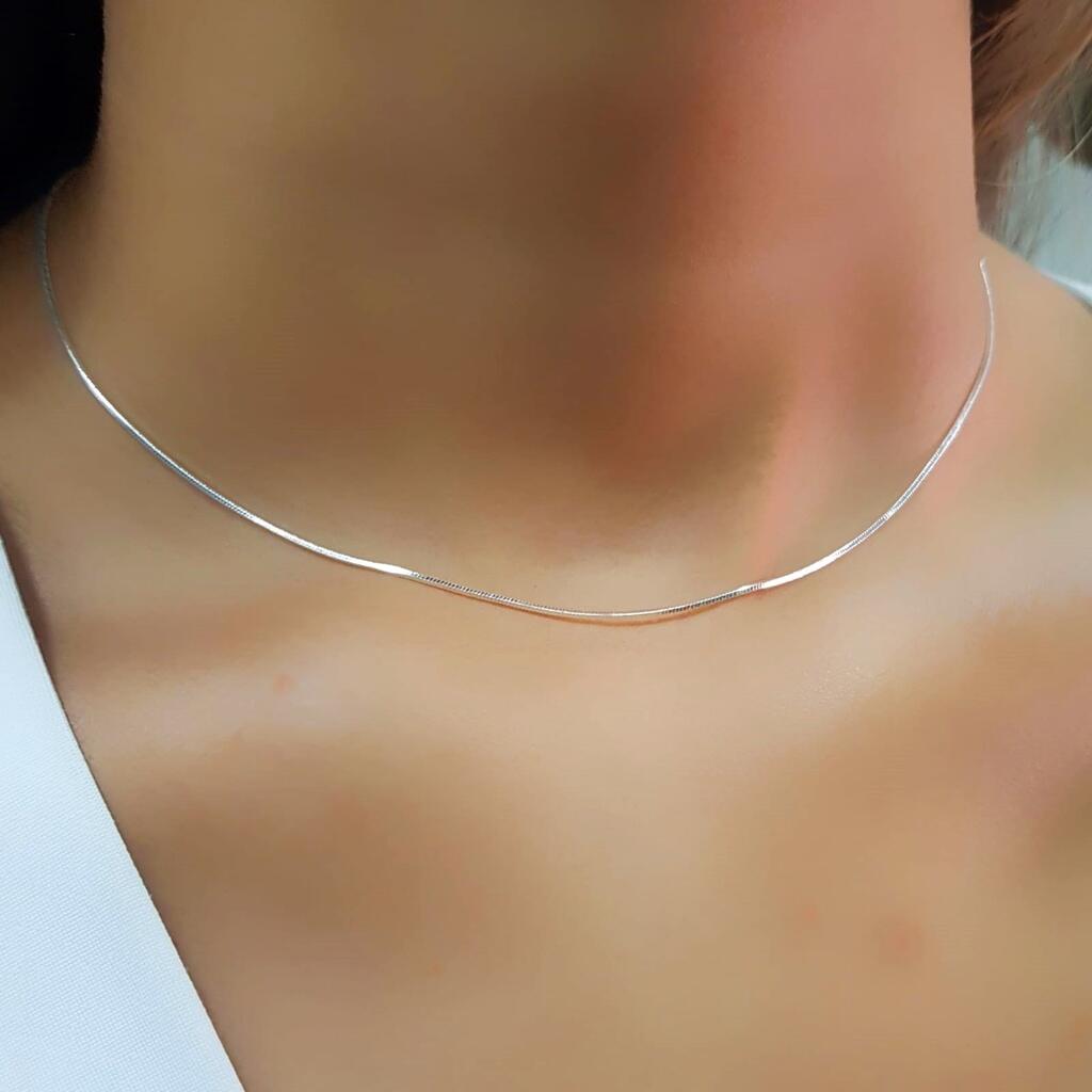 Choker Rabo de Rato Banhado a Prata