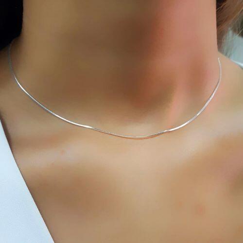 Choker Rabo de Rato Banhado a Prata