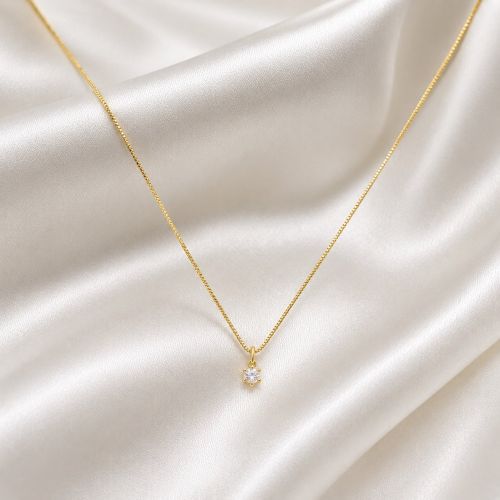 Choker Ponto de Luz Zirc�nia Cristal  Banhado a Ouro
