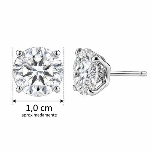 Brinco Ponto de Luz 1.0 cm Banhado a Prata
