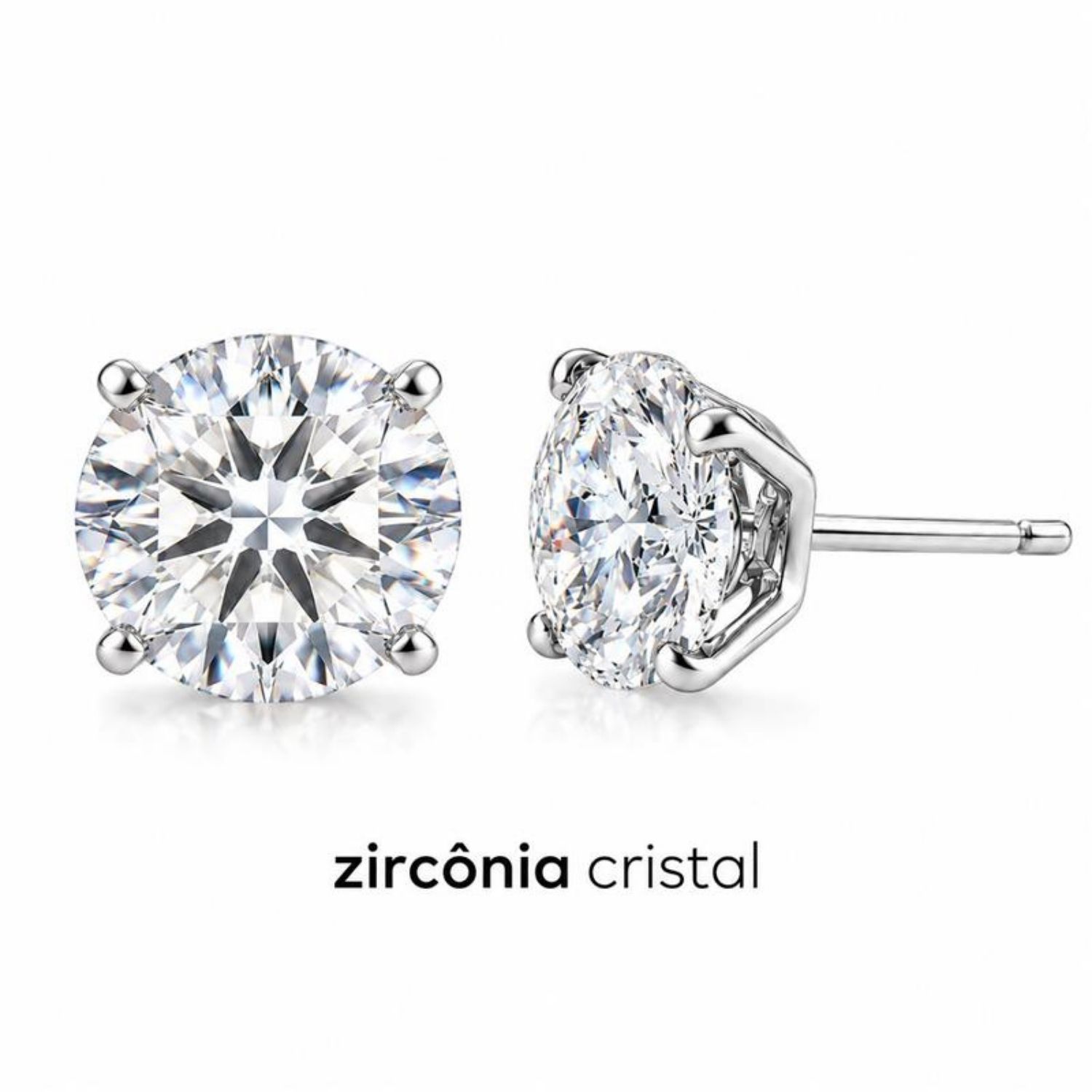 Brinco Ponto de Luz 1.0 cm Banhado a Prata