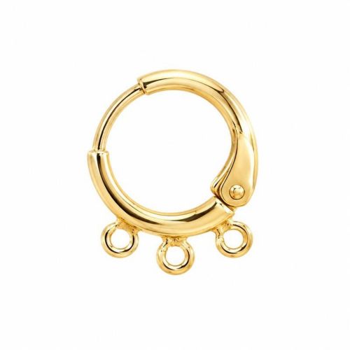 Brinco Argola  3 Cora��es Banhado a Ouro