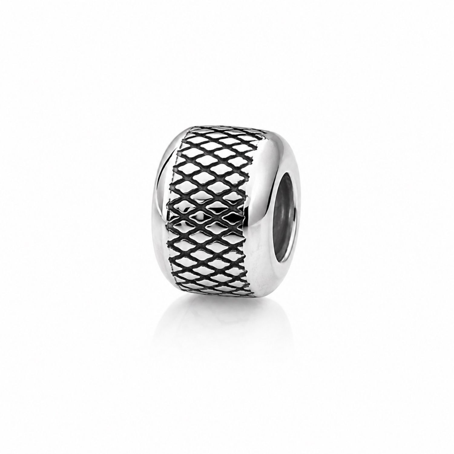 Berloque Separador Texturizado Aço Inox