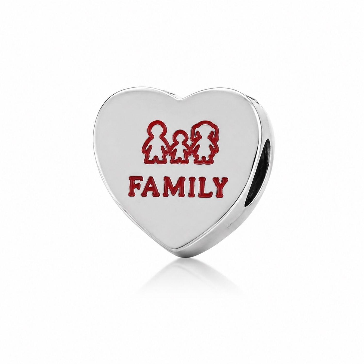Berloque coração Family Aço Inox