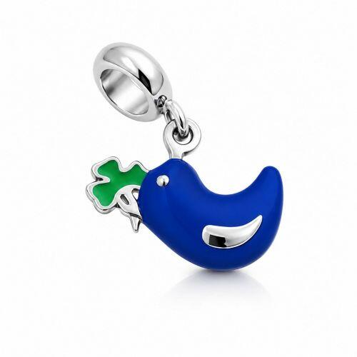 Berloque Passarinho Azul Aço Inox
