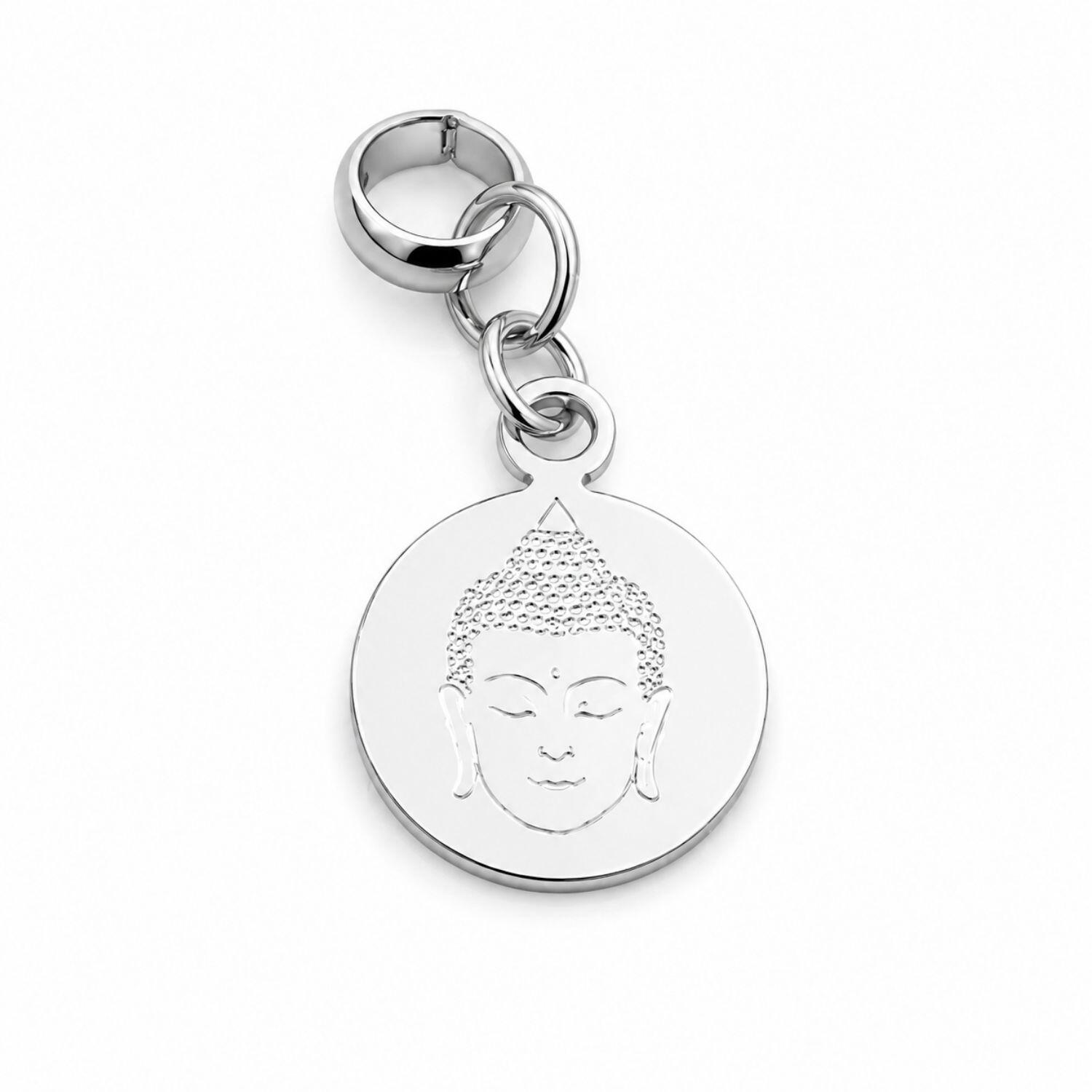 Berloque Rosto Buda Aço Inox
