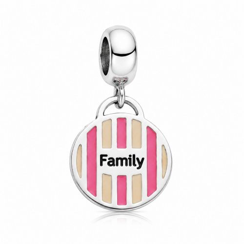 Berloque Family Resina Rosa A�o Inox