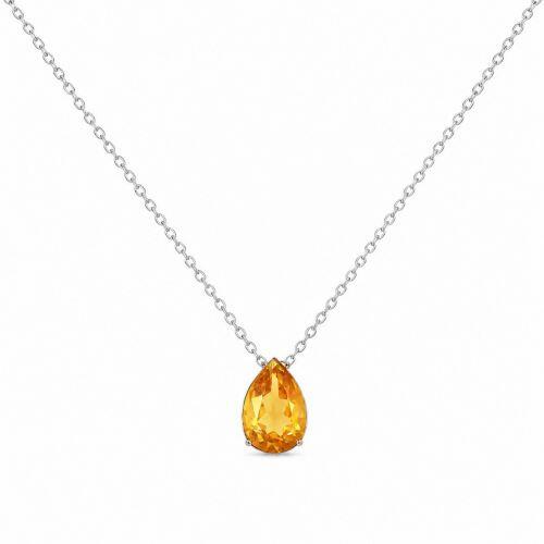 Colar Gota Zirc�nia Morganita A�o Inox