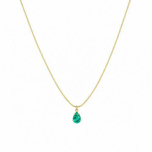 Colar com Gota Zirc�nia Turmalina Banhado a Ouro