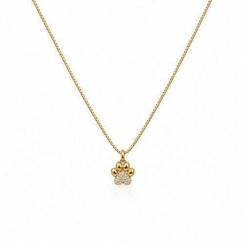 Colar Patinha Micro Zirc�nia Cristal Banhado a Ouro