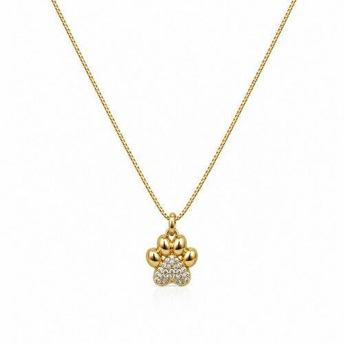 Colar Patinha Micro Zirc�nia Cristal Banhado a Ouro
