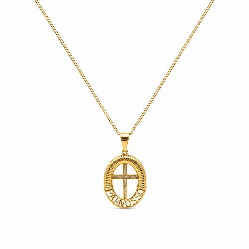 Colar Mandala Pai Nosso Banhado a Ouro