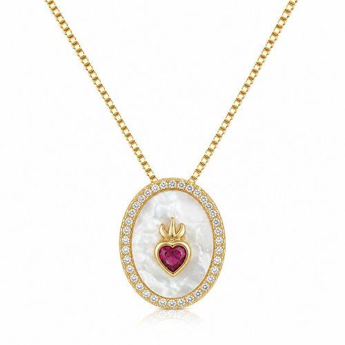 Colar Madrep�rola Sagrado Cora��o Banhado Ouro