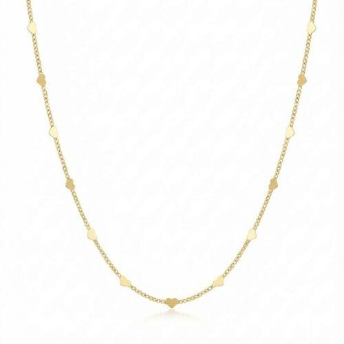 Colar Mini Cora��es Lisos Banhado em Ouro 18k