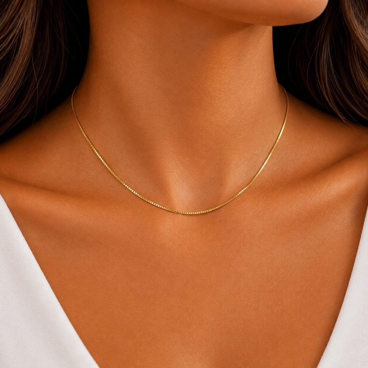 Colar Veneziana 40 cm Banhado a Ouro