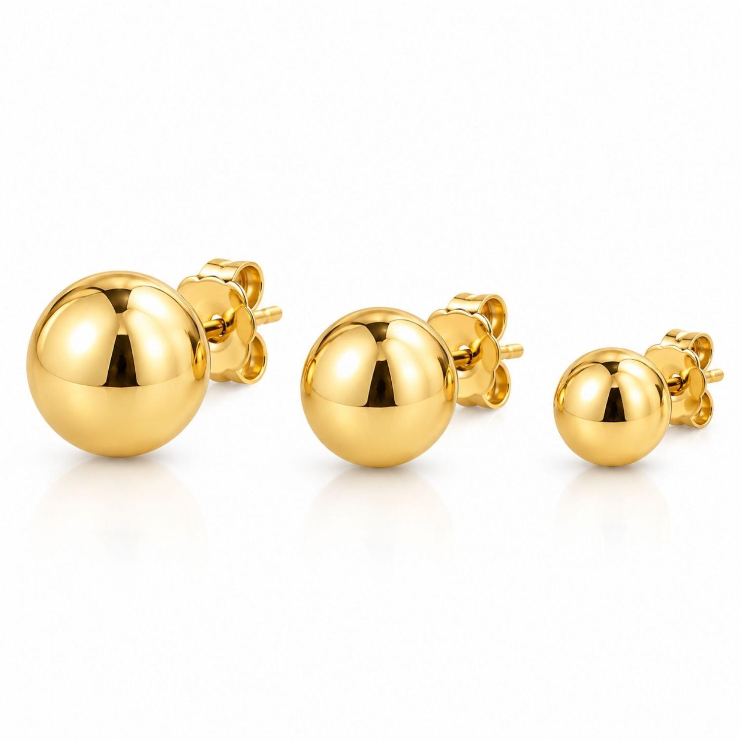 Brinco Trio Bolas Lisa Banhado a Ouro